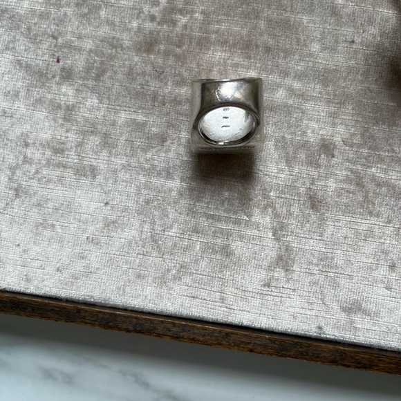 PIANEGONDA LARGE CABOCHON  YELLOW RUTILATED QUARTZ STERLING SILVER RING SIZE71/2 - Picture 7 of 8